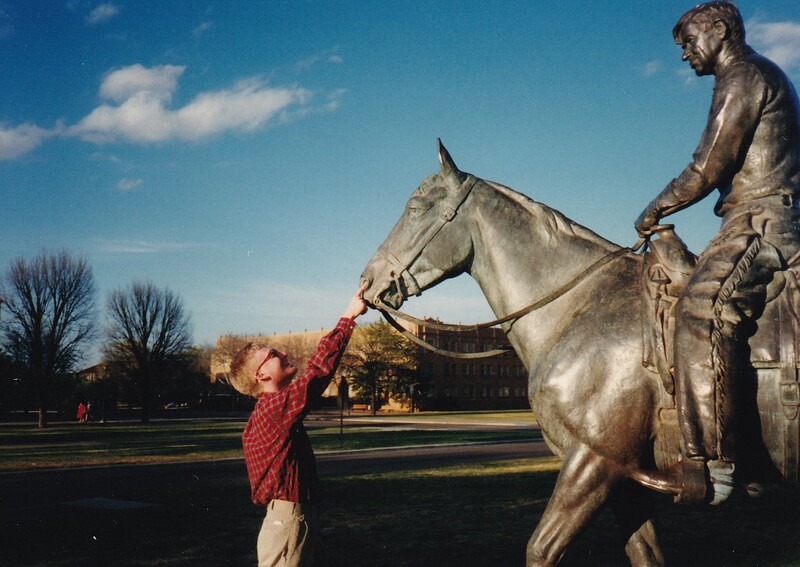 Texas Tech University, Texas Tech, Will Rogers, Soapsuds, Will Rogers and Soapsuds, statue, Riding into the Sunset, Into the sunset