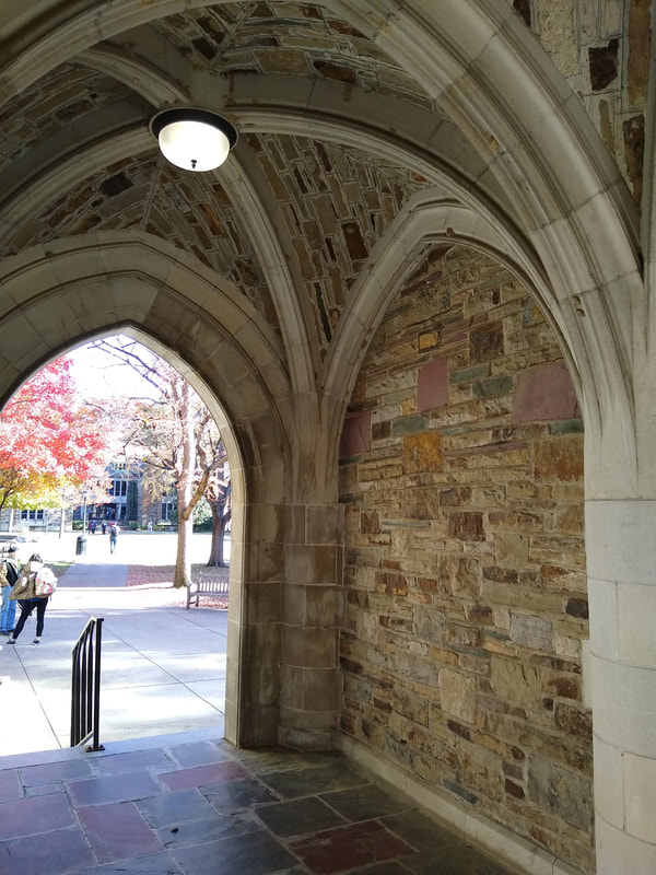 Rhodes College, Rhodes, Gothic, Neogothic, Berthold S. Kennedy Hall, Kennedy Hall, Science Hall, Catherine Walters Burrow Refectory, H. Clinton Parrent, Jr., Robb Hall, Lt. Colonel Alfred Robb, Alfred Robb, Campus Life Statue, Lawrence Anthony