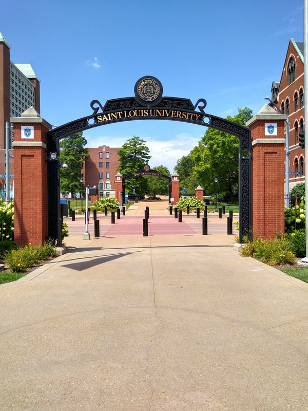 Saint Louis University, St. Louis University, SLU, gate, Grand Avenue