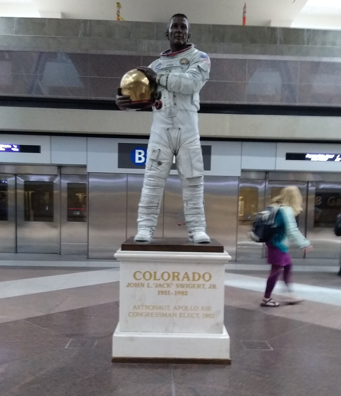 John L. "Jack" Swigert Statue inside Denver International Airport