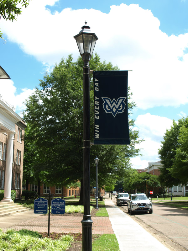 Mississippi University for Women, MUW, The W, The Dub, lamppost sign