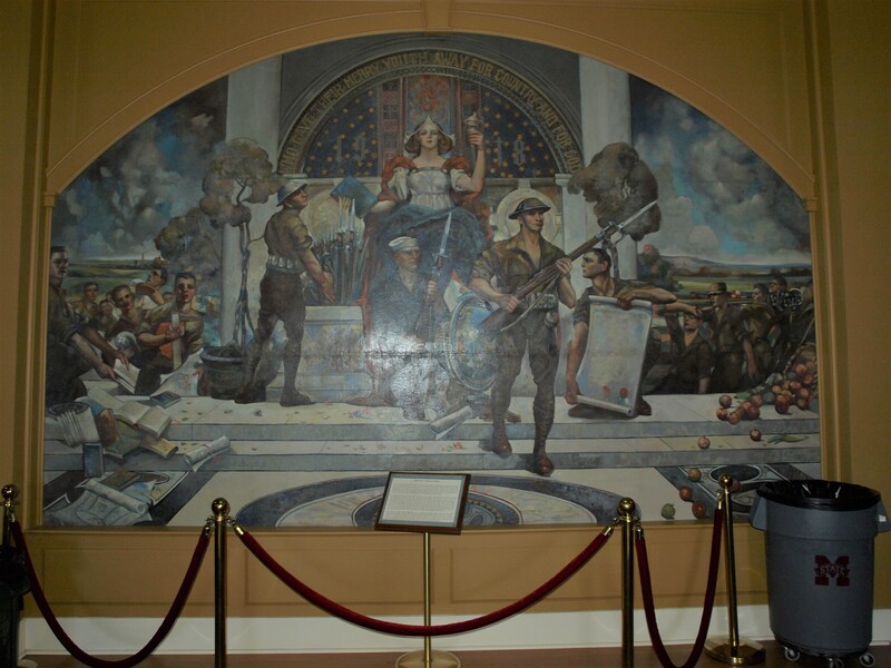 Mississippi State University, Mississippi A&M, Starkville, Bulldogs, Drill Field, Lee Hall, Stephen D. Lee, R.H. Hunt and Company, World War I Memorial Mural